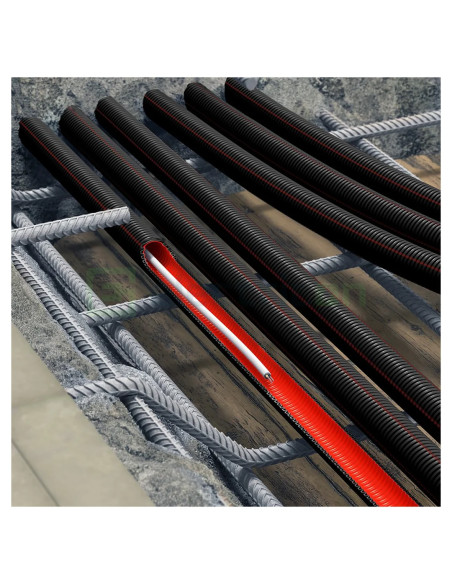 Copex tub flexibil pliabil Kouvidis DUROFLEX PLUS ISR Ø16mm 750N negru-verde 50m 2051016