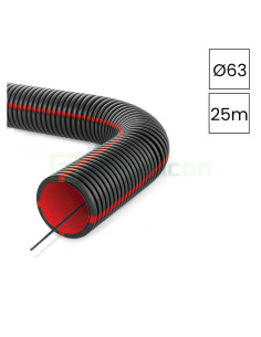 Copex tub flexibil cu fir Kouvidis Geonflex ISR Ø63mm 25m EMC negru-rosu 2042063