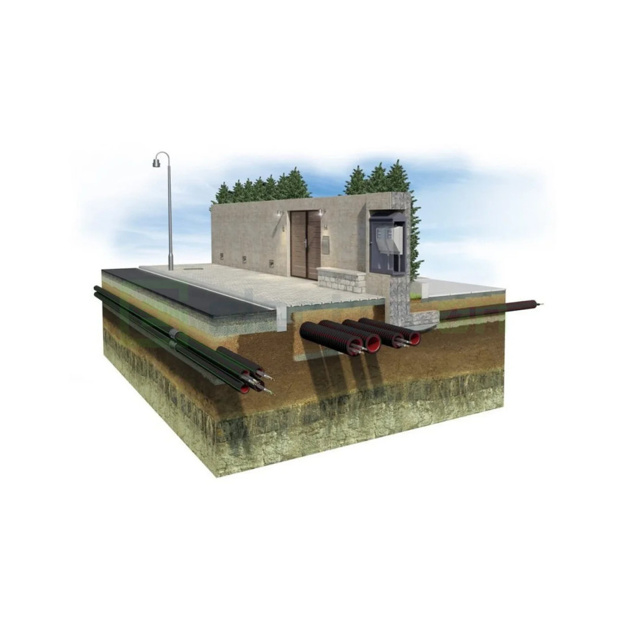 Tub gofrat cu fir Kouvidis Geonflex ISR Ø63mm 25m EMC negru-rosu 2042063