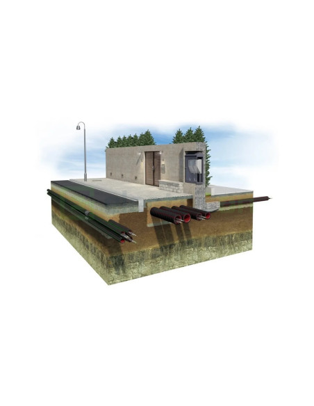 Tub gofrat cu fir Kouvidis Geonflex ISR Ø63mm 25m EMC negru-rosu 2042063