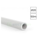 Copex - tub riflat - PVC Ø20 mm - 25 metri - protecție antimicrobiană - alb ignifug - Kouvidis - MEDIFLEX AM - 2044120