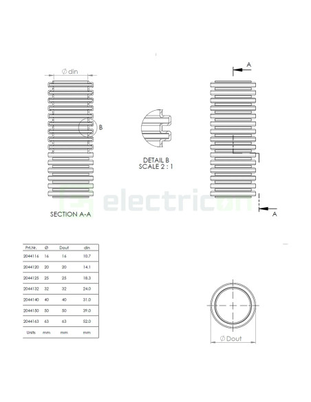 Copex tub flexibil Kouvidis MEDIFLEX AM Ø20mm 750N alb antimicrobian 50m 2044120