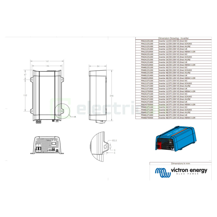 Invertor Inverter 12V 250VA Phoenix 12 250 VE.Direct Schuko