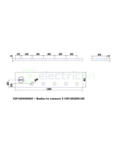 Victrom Energy Busbar to connect 5 CIP100200100 (500 A) 2