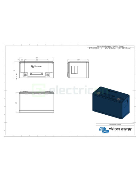 LiFePO4 battery 12,8V 100Ah - Smart