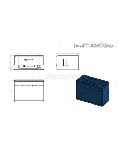 LiFePO4 Battery 12,8V 200Ah-a - Smart