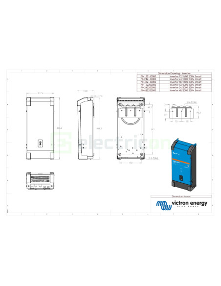 Invertor Inverter 12V 1600VA Phoenix Inverter 12 1600 Smart