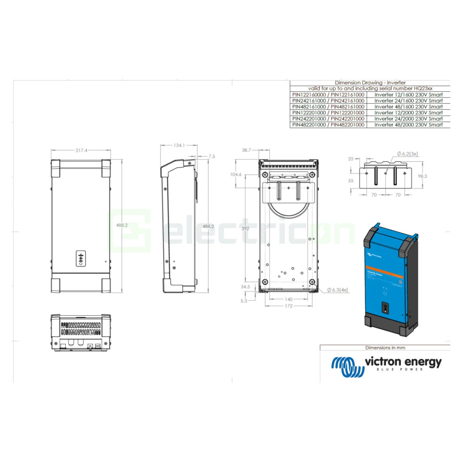 Invertor Inverter 24V 2000VA Phoenix Inverter 24 2000 Smart