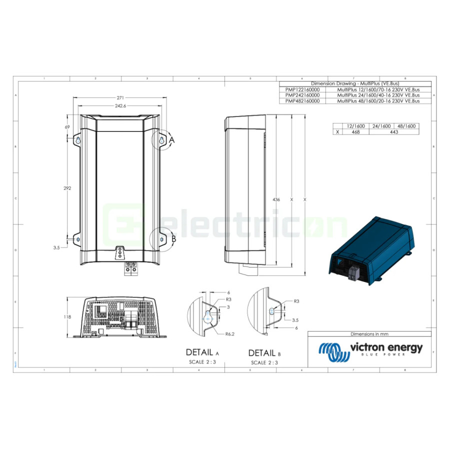Invertor cu charger 24V 1600VA MultiPlus 24 1600 40-16