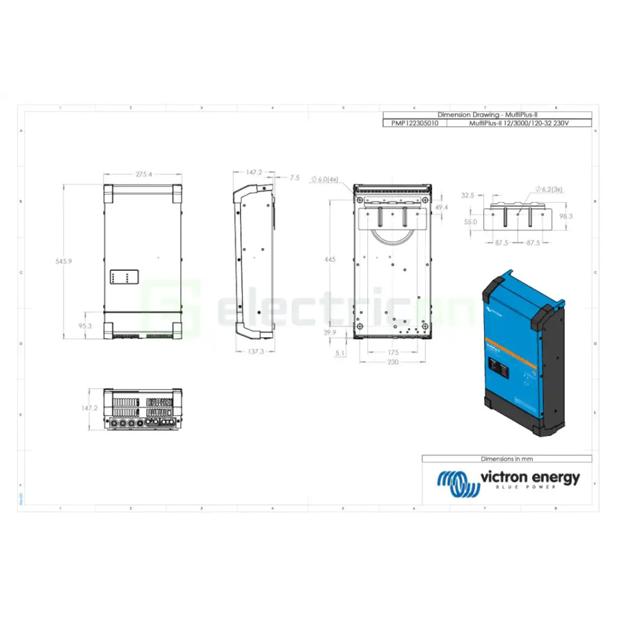 Invertor cu charger 12V 3000VA MultiPlus-II 12 3000 120-32 230V
