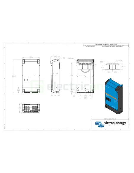 Invertor cu charger 12V 3000VA MultiPlus-II 12 3000 120-32 230V