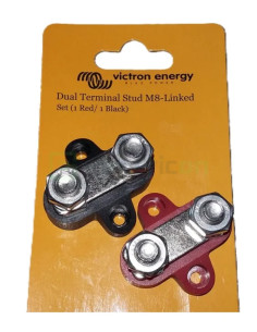 Dual Terminal Stud M8-linked set (1 red 1 black)