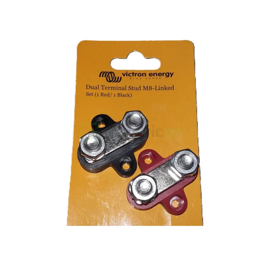Dual Terminal Stud M8-linked set (1 red 1 black)