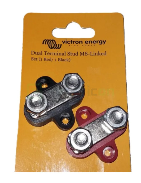 Dual Terminal Stud M8-linked set (1 red 1 black)