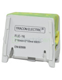 Clemă de derivație Cu-Cu 1P 2 conexiuni (1x16mm² + 1x16mm²) galben/verde FLE - Tracon Electric FLE-16ZS