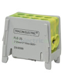 Clemă de derivație Cu-Cu 1P 2 conexiuni (1x25mm² + 1x25mm²) galben-verde FLE - Tracon Electric FLE-25ZS