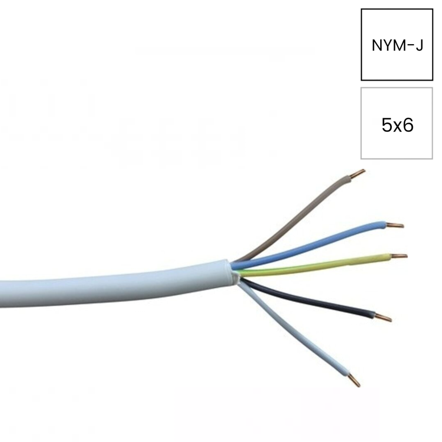 Cablu NYM-J 5x6mm² Helukabel gri deschis