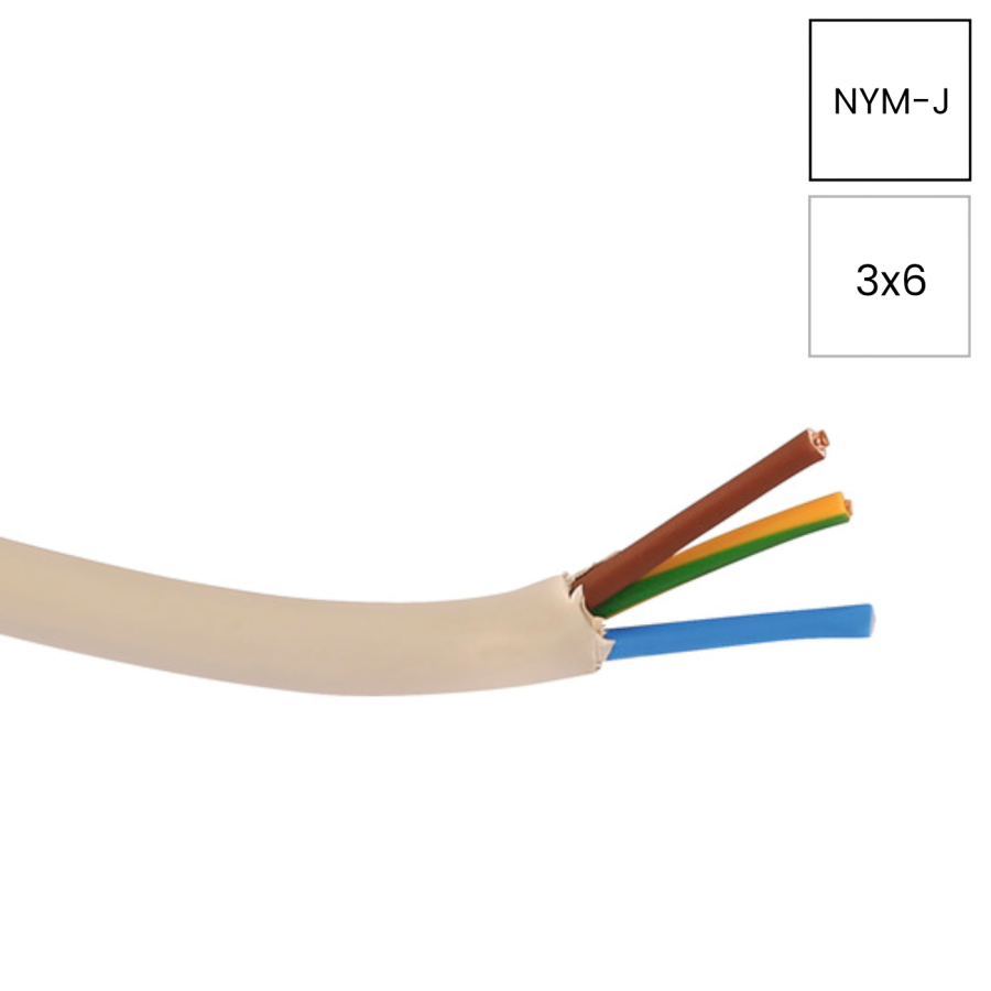 Cablu NYM-J 3x6mm² Helukabel gri deschis