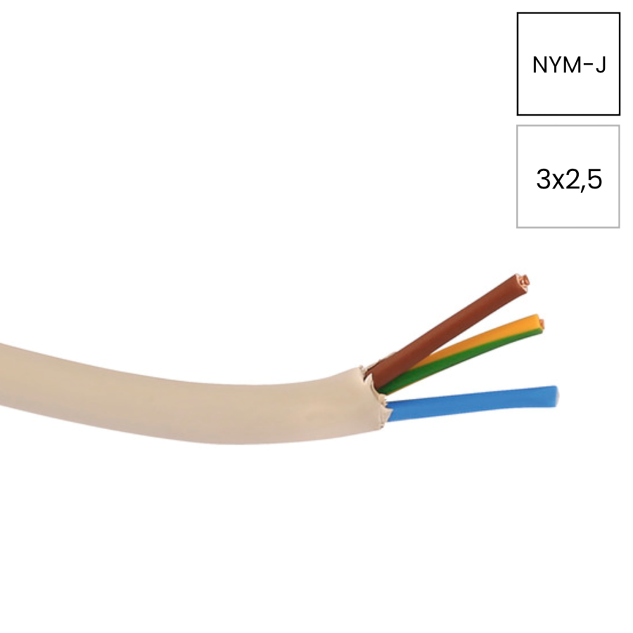 Cablu NYM-J 3x2.5mm² Helukabel gri deschis