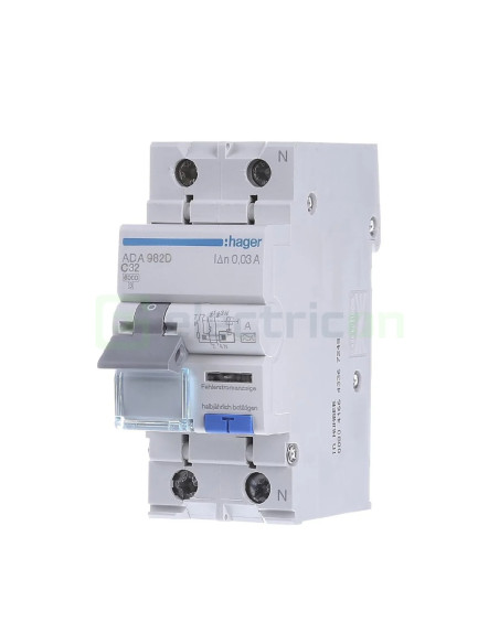 RCBO Hager ADA982D 1P+N tip A C32 30mA