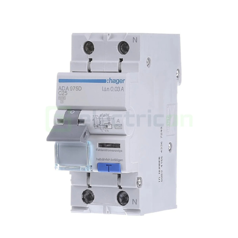 RCBO Hager ADA975D 1P+N tip A C25 30mA
