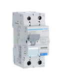 RCBO - Siguranță automată - Disjunctor cu protecție diferențială - tip A curba C 10A 10mA 6kA 1P+N 2M Hager ACA910H