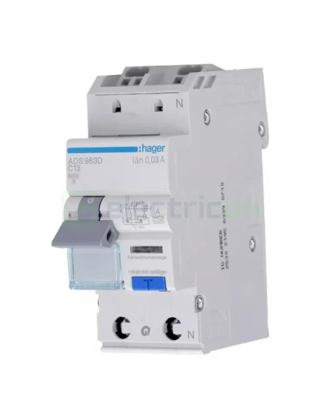RCBO Hager ADS963D 1P+N tip A C13 30mA QuickConnect