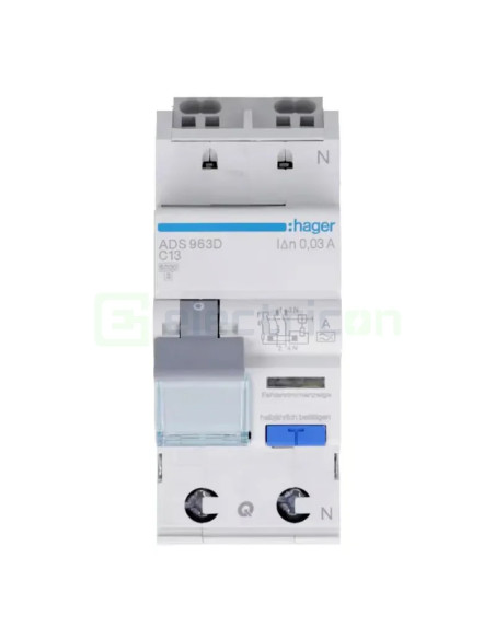 RCBO Hager ADS963D 1P+N tip A C13 30mA QuickConnect