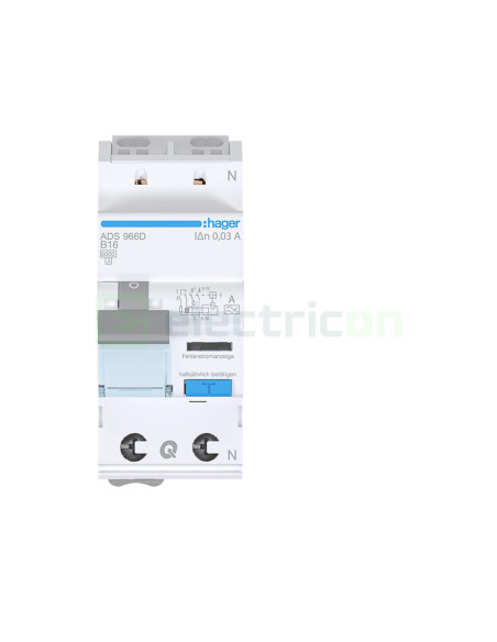 RCBO Hager ADS966D 1P+N tip A C16 30mA QuickConnect