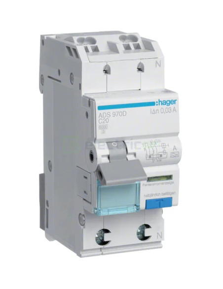 RCBO Hager ADS970D 1P+N tip A C20 30mA QuickConnect