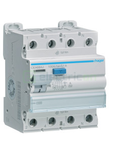 Intrerupator RCCB 4P 100mA 100A tip A Hager CEA684J