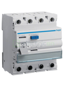 Intrerupator RCCB 4P 300mA 63A tip A Hager CFA463D