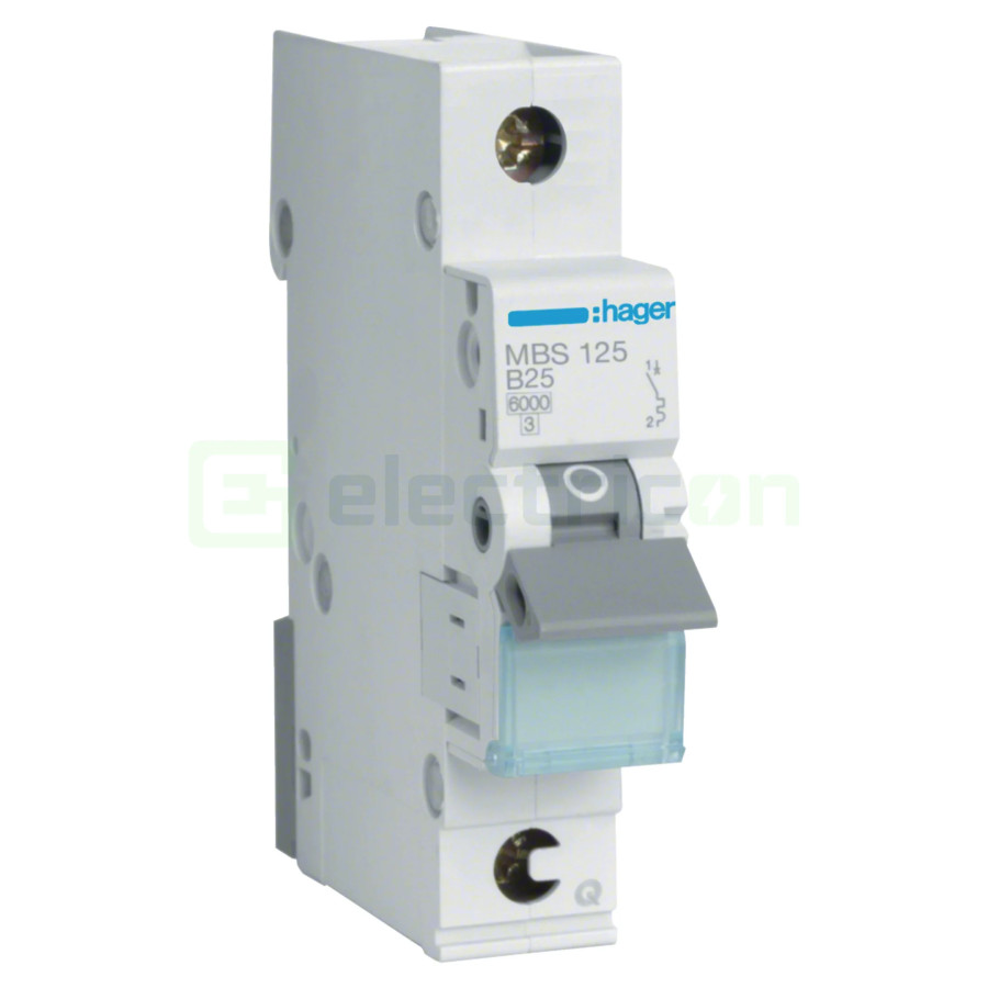 MCB - Siguranță automată - disjunctor - curba B 25A 6kA 1P 1M QuickConnect Hager MBS125