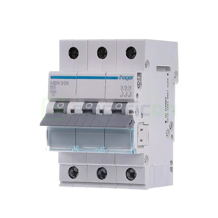 Disjunctor MCB Hager MBN306 3P curba B 6A
