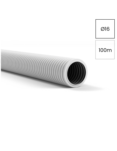 Copex tub protecție flexibil Kouvidis SIFLEX PLUS 16mm 320N gri rola 100m 2065016