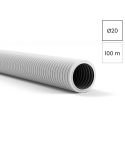 Copex - tub riflat - PVC Ø20 mm - 100 metri - 320N - gri ignifug - Kouvidis - SIFLEX PLUS - 2065020