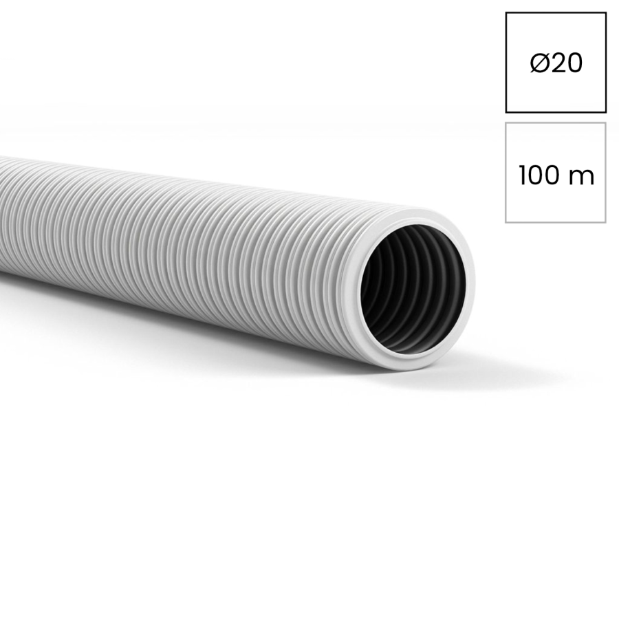 Copex tub protecție flexibil gri 20mm 320N rolă 100m SIFLEX PLUS