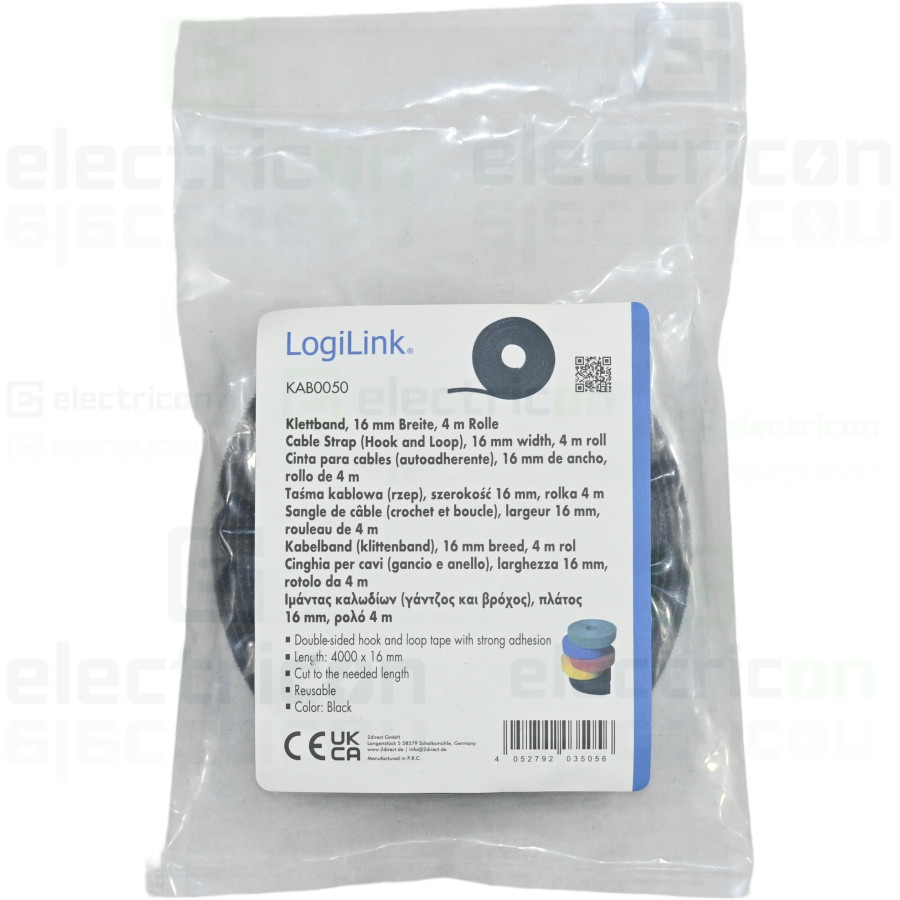 Colier velcro negru 16mm 4m Schrack management cabluri