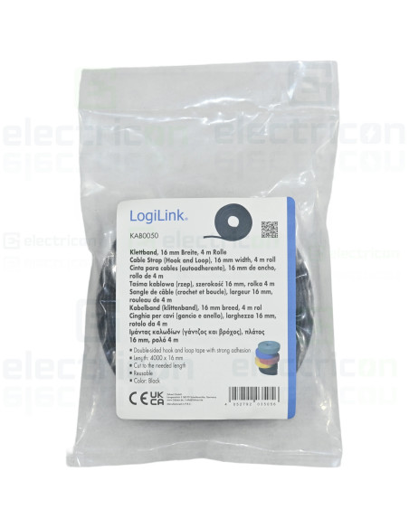 Colier velcro negru 16mm 4m Schrack management cabluri