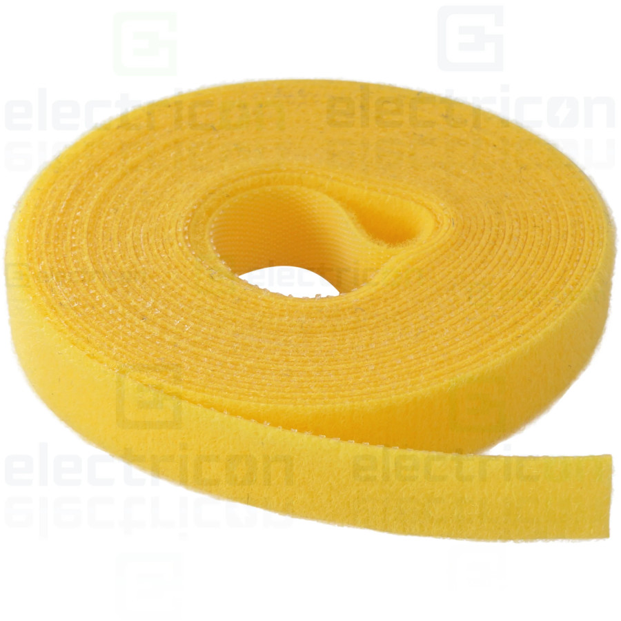 Colier velcro galben 16mm 4m Schrack organizare cabluri