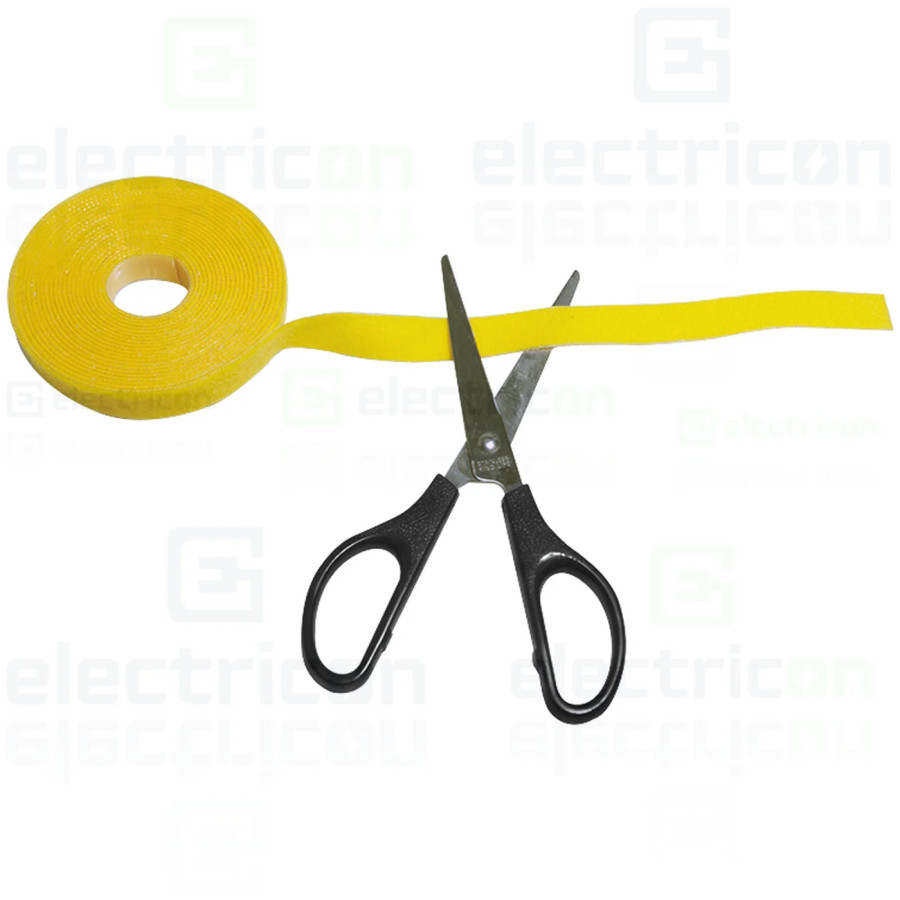 Colier velcro galben 16mm 4m Schrack organizare cabluri
