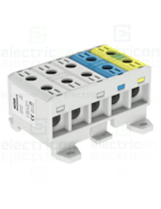 Clema derivație Morek 5P 16mm șină DIN Al Cu