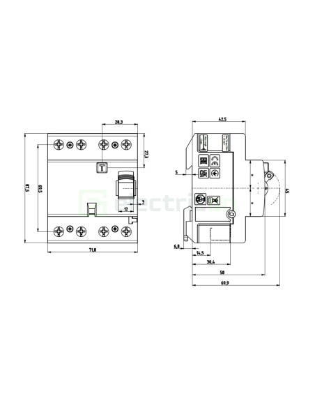 RCCB ETI 25A 3P+N 30mA tip eV stații EV