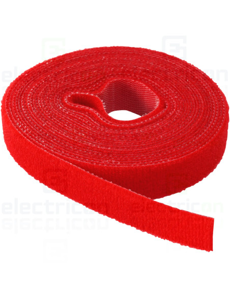 Bandă cu scai - velcro - organizare cabluri 16 mm x 4 m roșu - Schrack Q7KB0416-R (KAB0052)