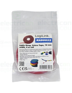 Bandă cu scai - velcro - organizare cabluri 16 mm x 4 m roșu - Schrack Q7KB0416-R (KAB0052) 2