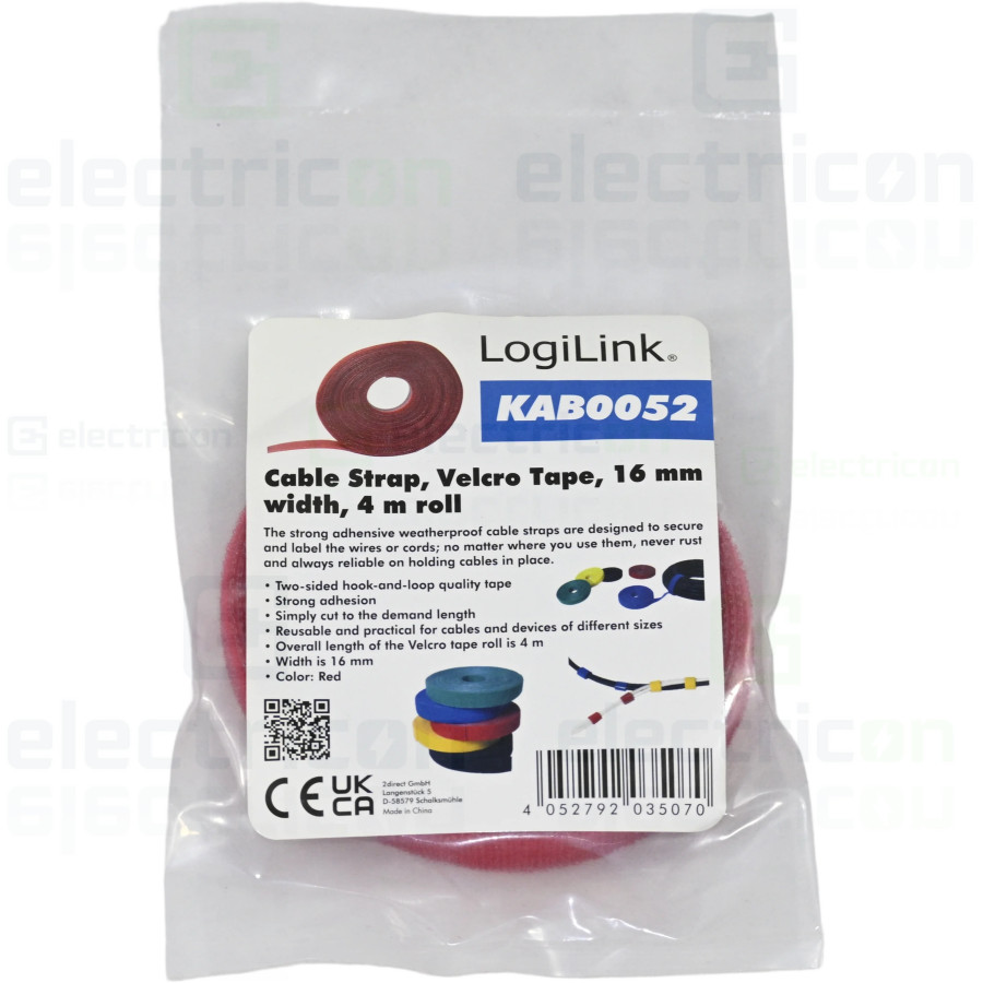 Colier velcro Schrack 16mm 4m roșu codificare