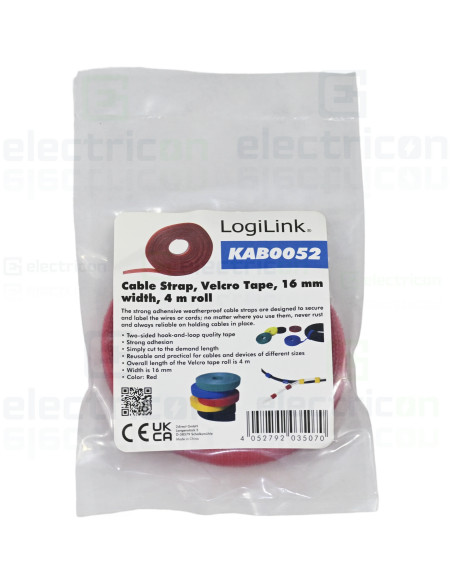 Colier velcro Schrack 16mm 4m roșu codificare