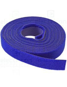 Colier velcro Schrack 16mm 4m albastru organizare cabluri
