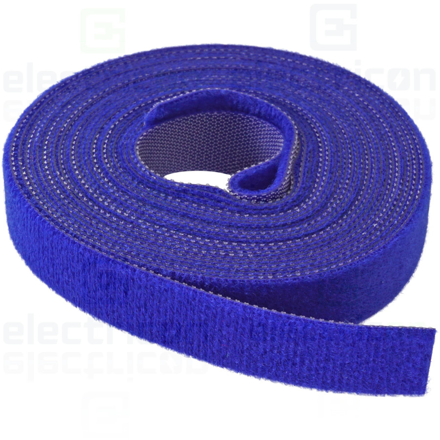 Colier velcro Schrack 16mm 4m albastru organizare cabluri