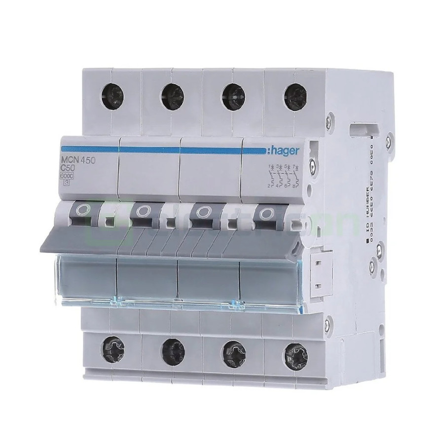 Disjunctor Hager MCN450 MCB 4P 50A curba C